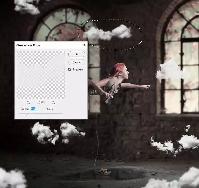 ps合成/悬浮美女