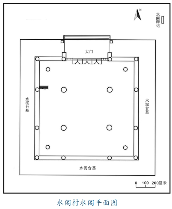位于陆良县三岔河镇水阁村委会水阁村中央.建筑坐南向北,占地面积114.