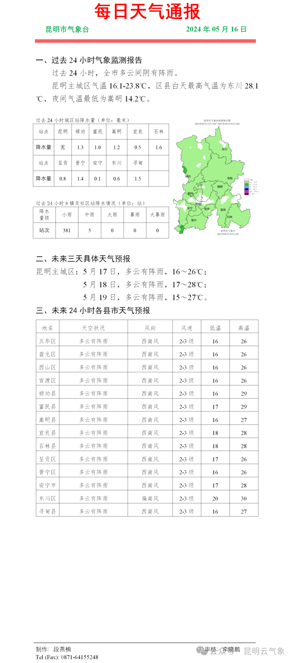 大理:多云,15～27℃芒市:小雨,22～33℃香格里拉:多云,5～18℃蒙自