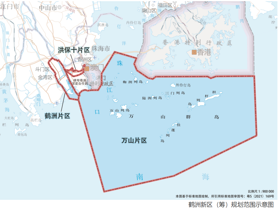 万山海洋开发试验区(简称"万山片区",下辖桂山镇,担杆镇,万山镇),鹤洲