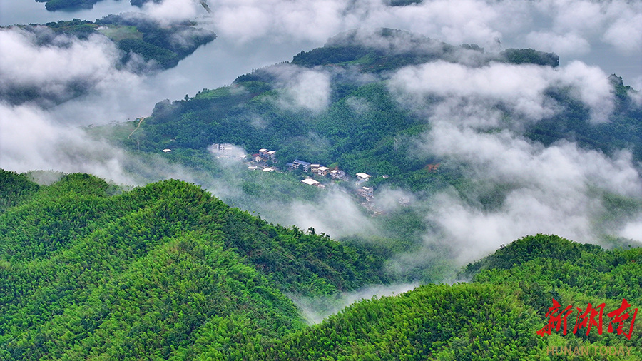 雨后乡村美景图片