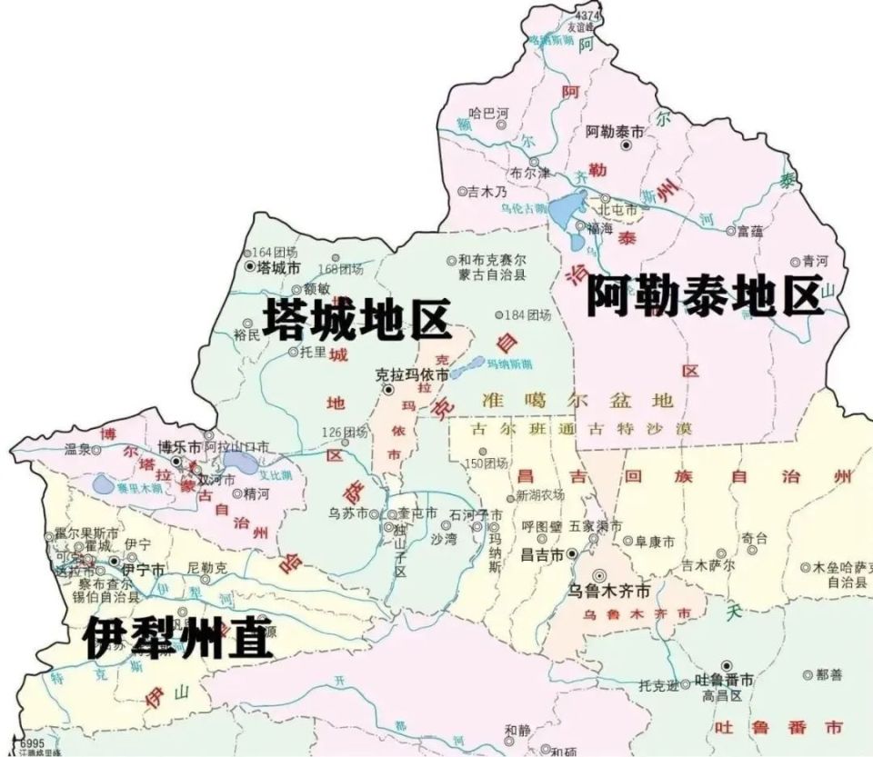 阿勒泰6个县地图图片