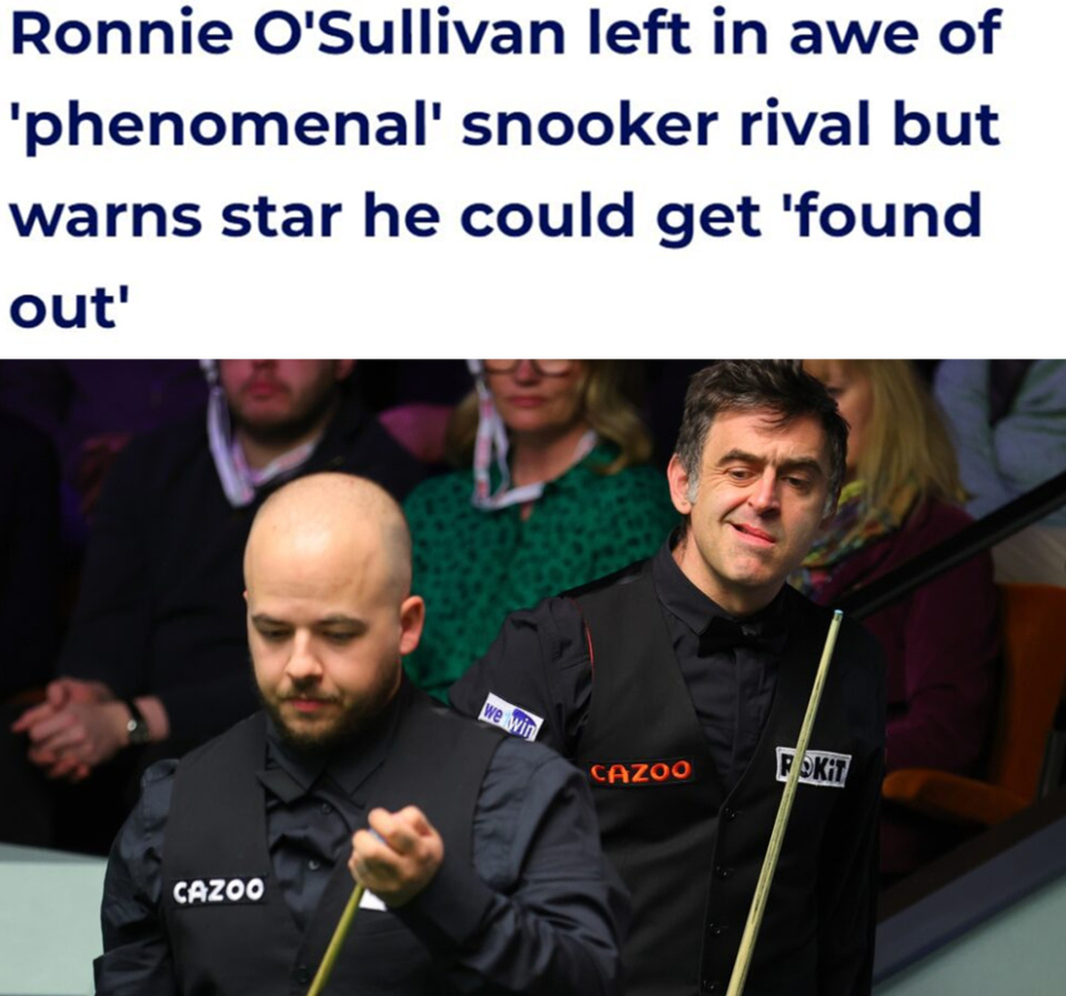 奥沙利文如果布雷切尔不能持续努力很有可能会被对手看穿老底