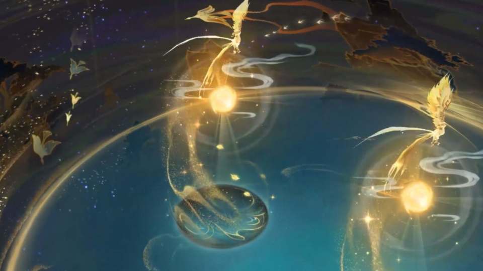 大招的链接特效如上图所示,还有8的发出一旦金色的神纹,随后将敌人拉