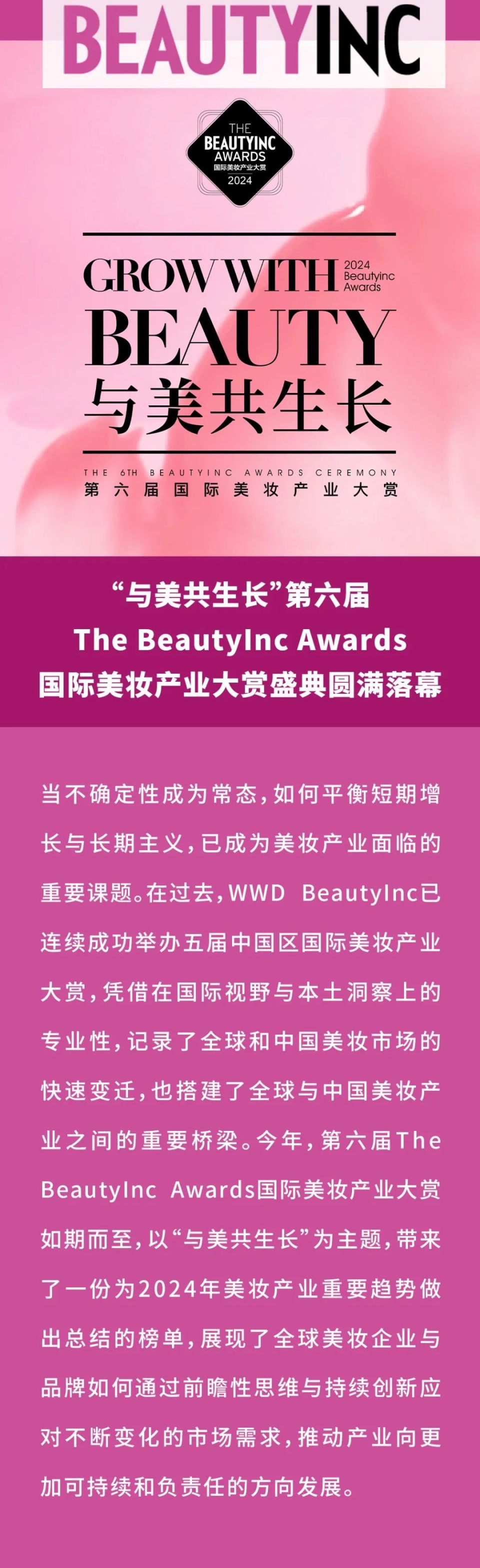 活动回顾| “与美共生长”第六届The BeautyInc Awards国际美妆产业大赏盛典圆满落幕-腾讯新闻