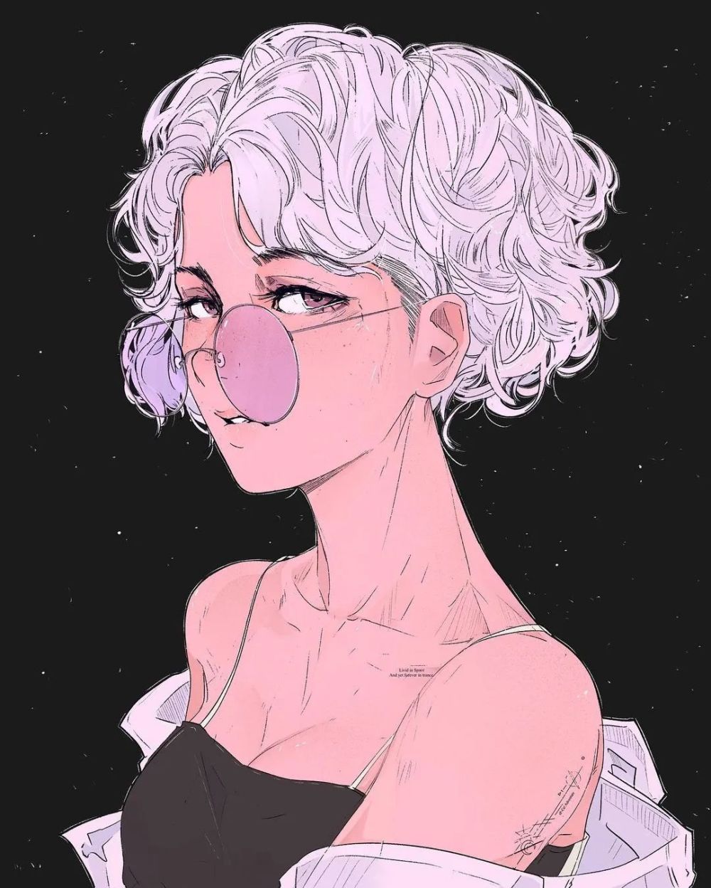 酷酷的短发女孩每一幅都是壁纸级画风让人喜欢极了