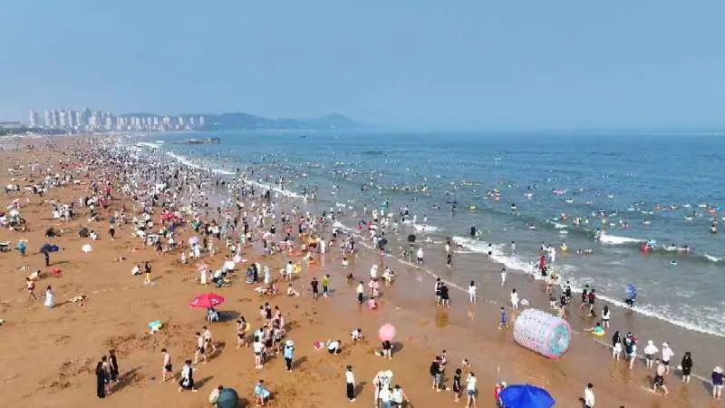 青岛大海海水浴场图片