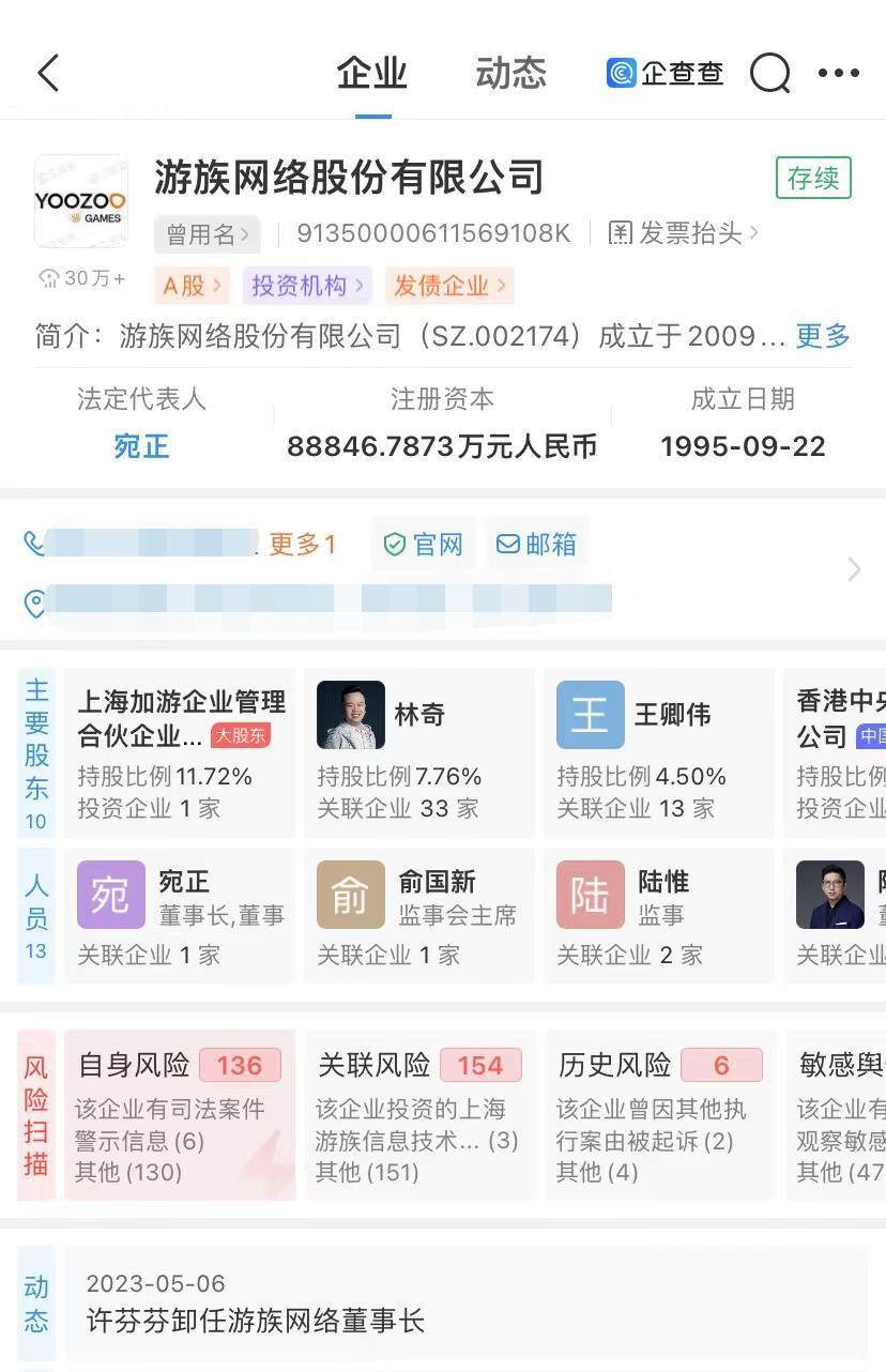 林奇遗孀许芬芬卸任游族网络董事长
