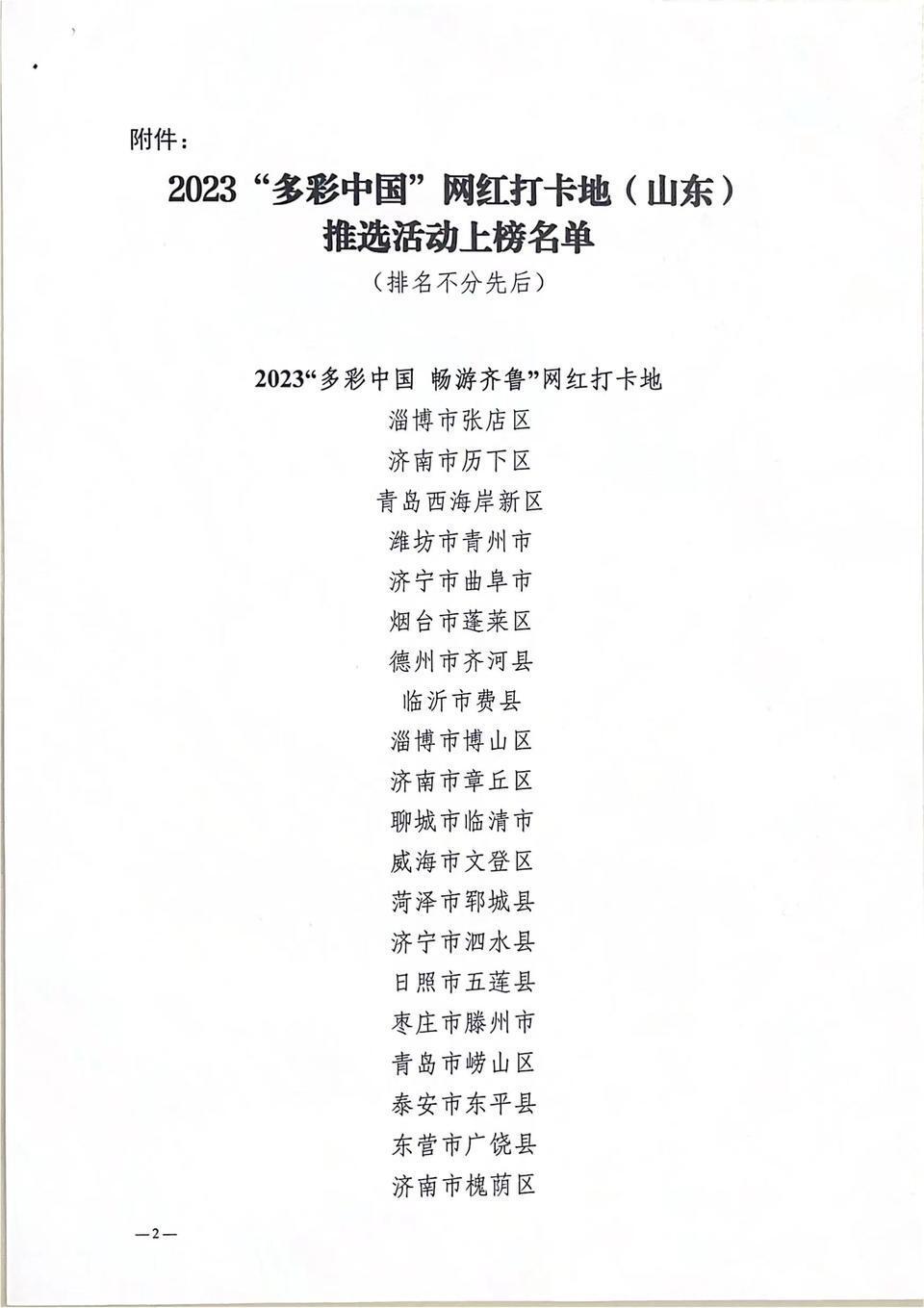 正式公布！2023“多彩中国”网红打卡地（山东）推选活动上榜名单_腾讯新闻