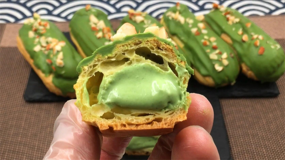 抹茶闪电泡芙抹茶奶油甜清新蜜外壳酥脆焦香