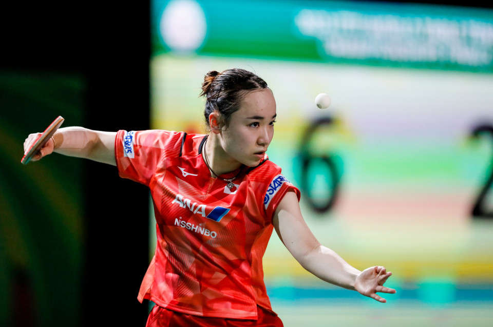 新华社记者 李亚辉 摄5月25日,伊藤美诚在比赛中发球.