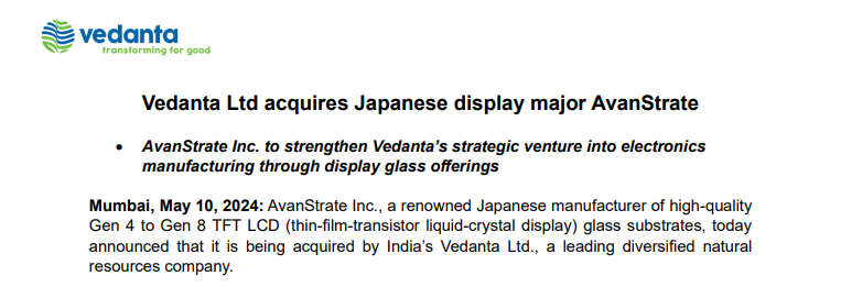 (cihl),即公司全资子公司,从日本hoya corporation收购avanstrate inc