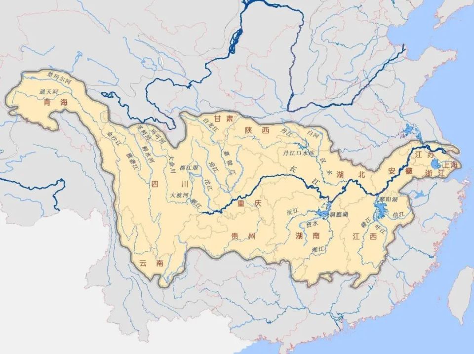 钱塘江与长江流域图图片