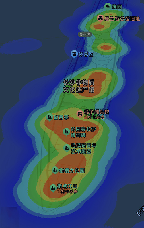 长沙市民游客都去哪里了?热力图告诉你