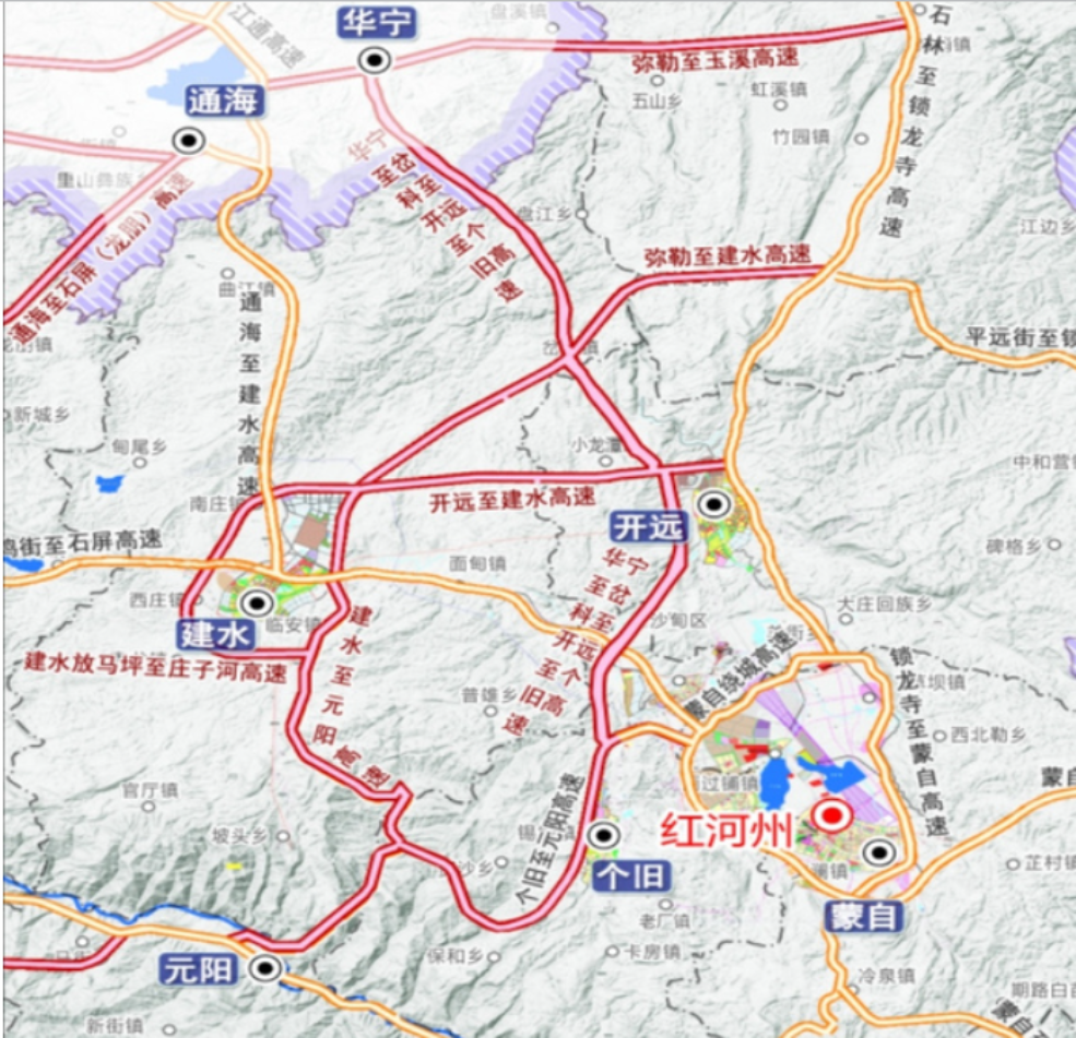 路线全长约 10872 公里,其中共用开远至建水高速公路约 12