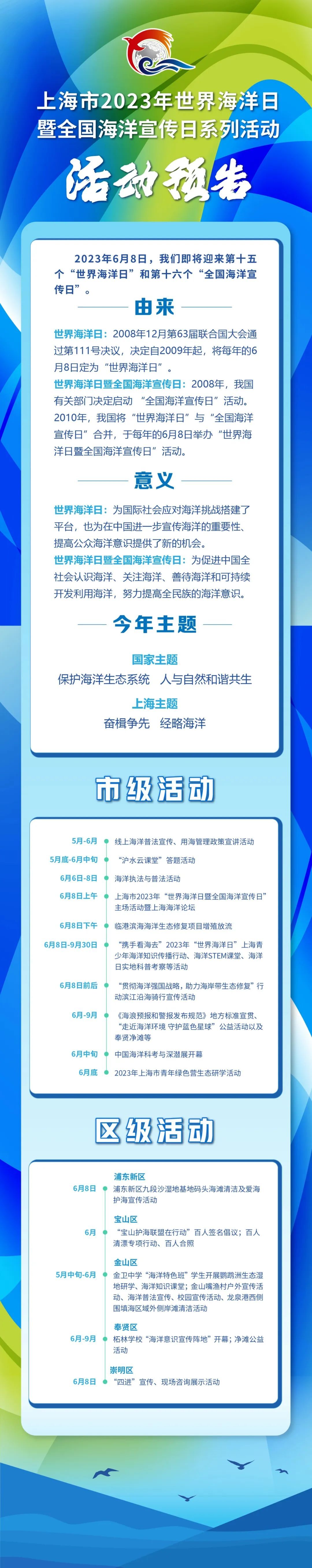 世界海洋日丨剧透来啦上海市2023年世界海洋日暨全国海洋宣传日将有