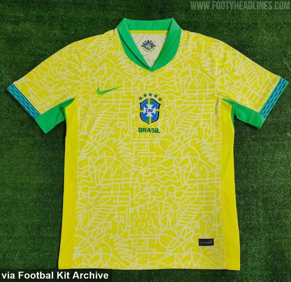 队徽回到正中心！巴西国家队2024年主场球衣曝光_腾讯新闻