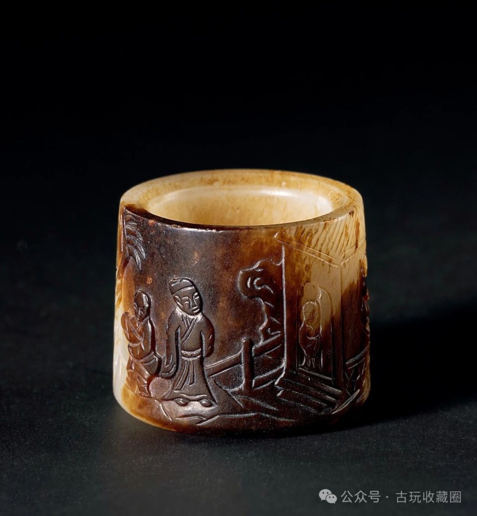 清乾隆 人物图诗文扳指