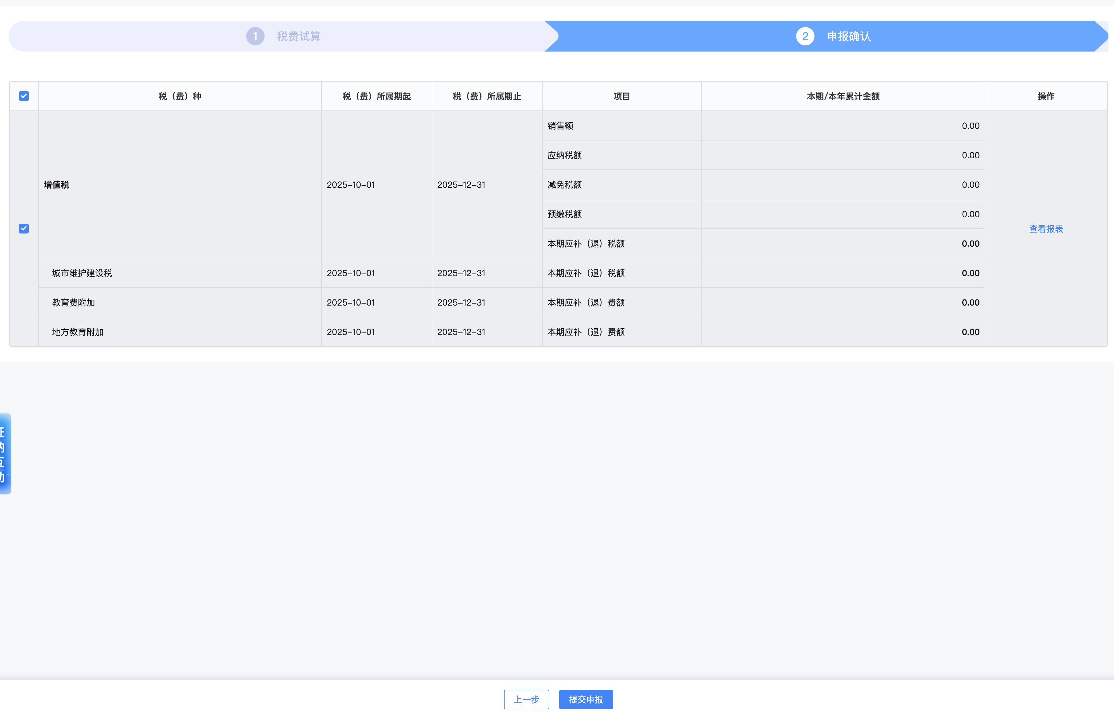 增值税及附加税费申报申报确认