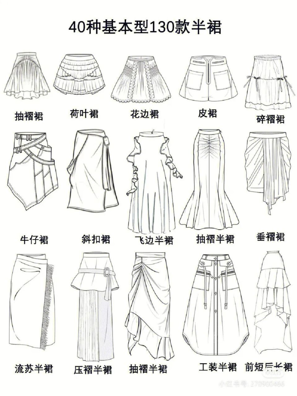 半裙,连衣裙款式图合集 | 130款半裙,136款连衣裙