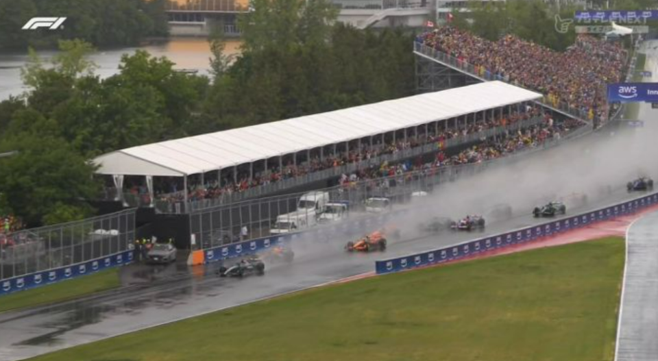 f1加拿大:意外频发!雨中大战5人退赛,维斯塔潘完成60_