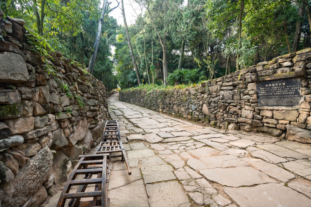 据说这条古道是公元前三世纪,古蜀国开明王朝,命五丁开山所筑,北至