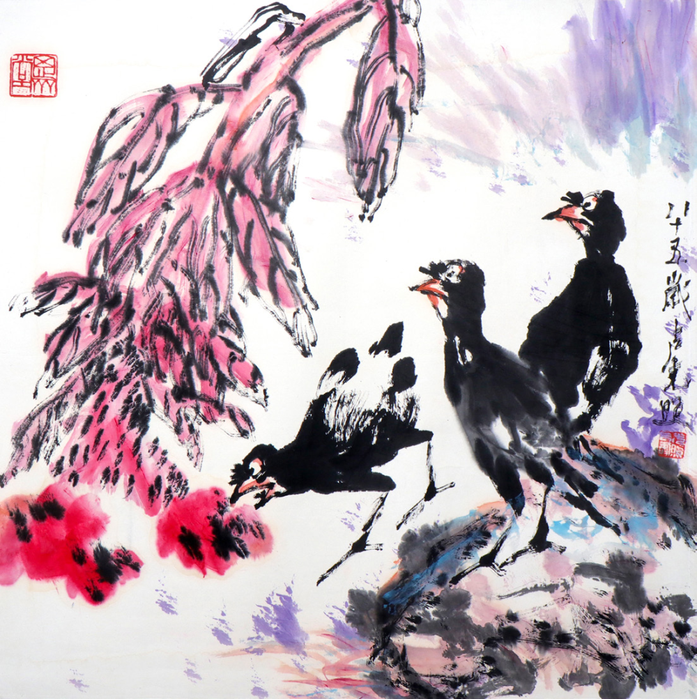 2023金牛春晓拍卖会:卢光照写意花鸟画作品《雅趣》