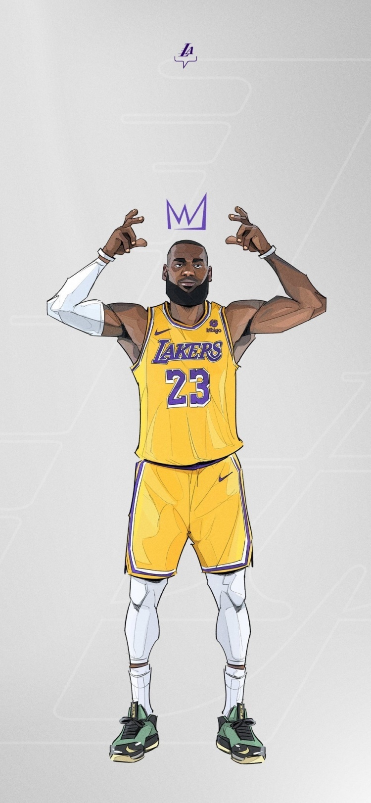 福利来啦湖人官推比赛日送出球员壁纸詹姆斯霸气戴王冠