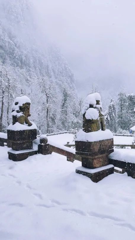 阳山威灵殿雪景图片