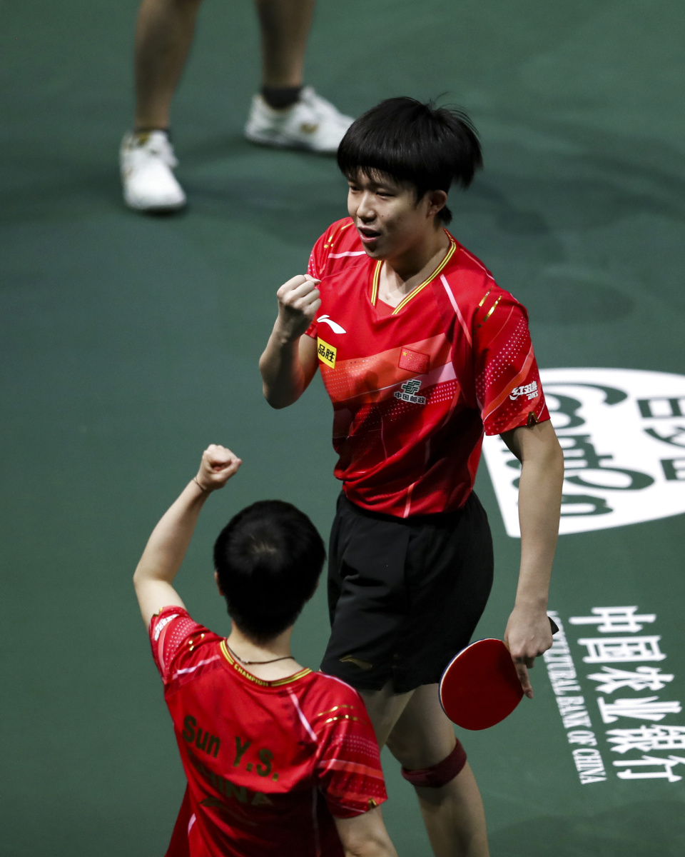 体育乒乓球世乒赛王楚钦孙颖莎混双夺冠2