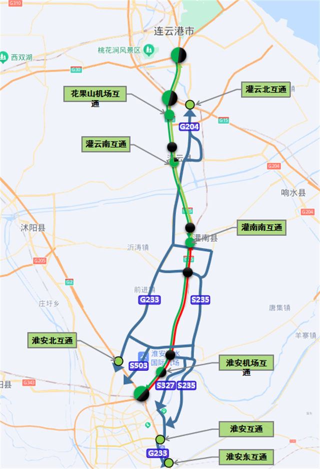 长深高速 路线图图片