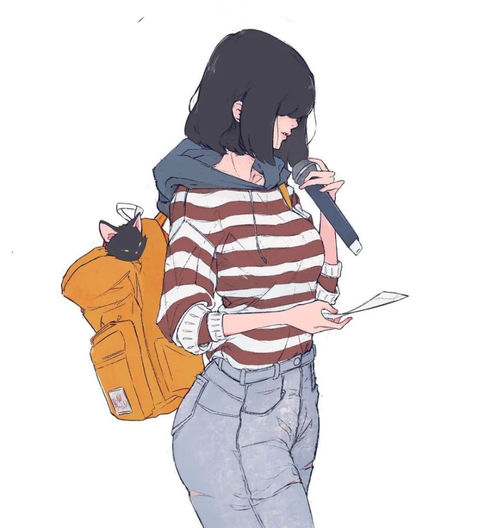 酷酷的短发女孩每一幅都是壁纸级画风让人喜欢极了