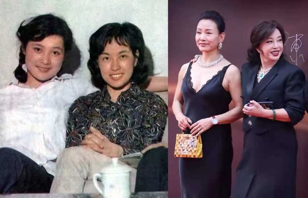 刘晓庆颜值回春和62岁陈冲牵手同框如同姐妹关系好