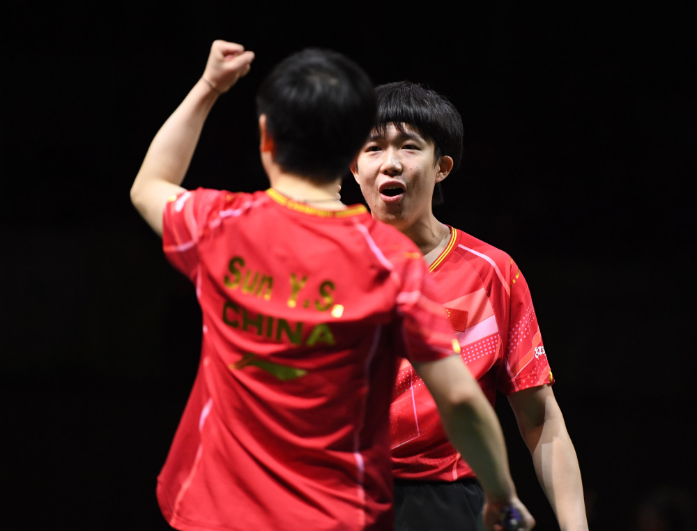 体育乒乓球世乒赛王楚钦孙颖莎混双夺冠3
