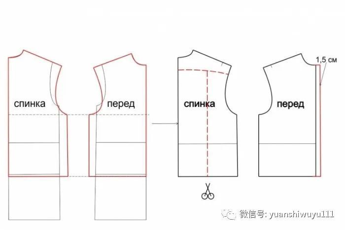 衬衫打版挑战用同一个衣身配出不同的领子和袖子袖子(一片式前甩无肘