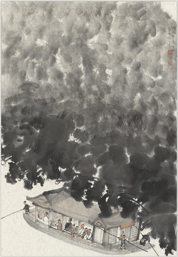 李学明作品丨《吾心清也》不只是中国人,西方画家也有这种"书画船"的