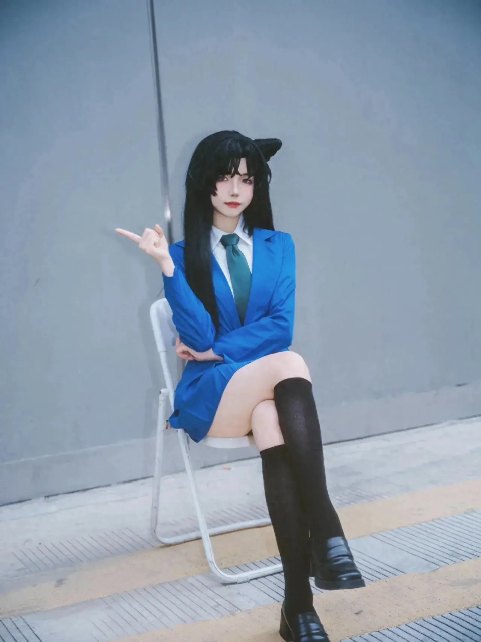 名侦探柯南cos:小兰神还原,发型太难看,大长腿太美了