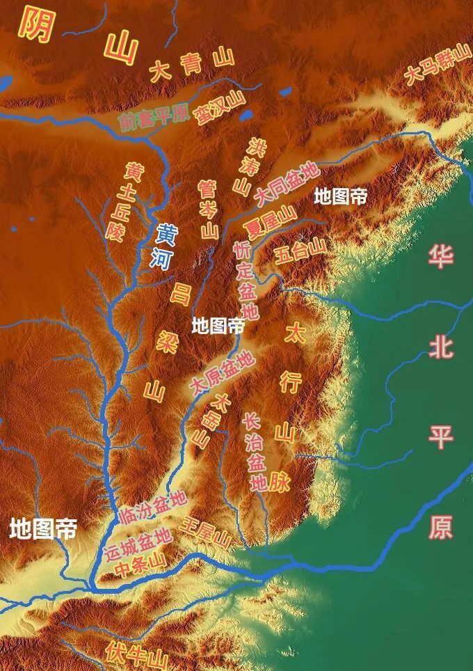 五岳名山地理位置图片