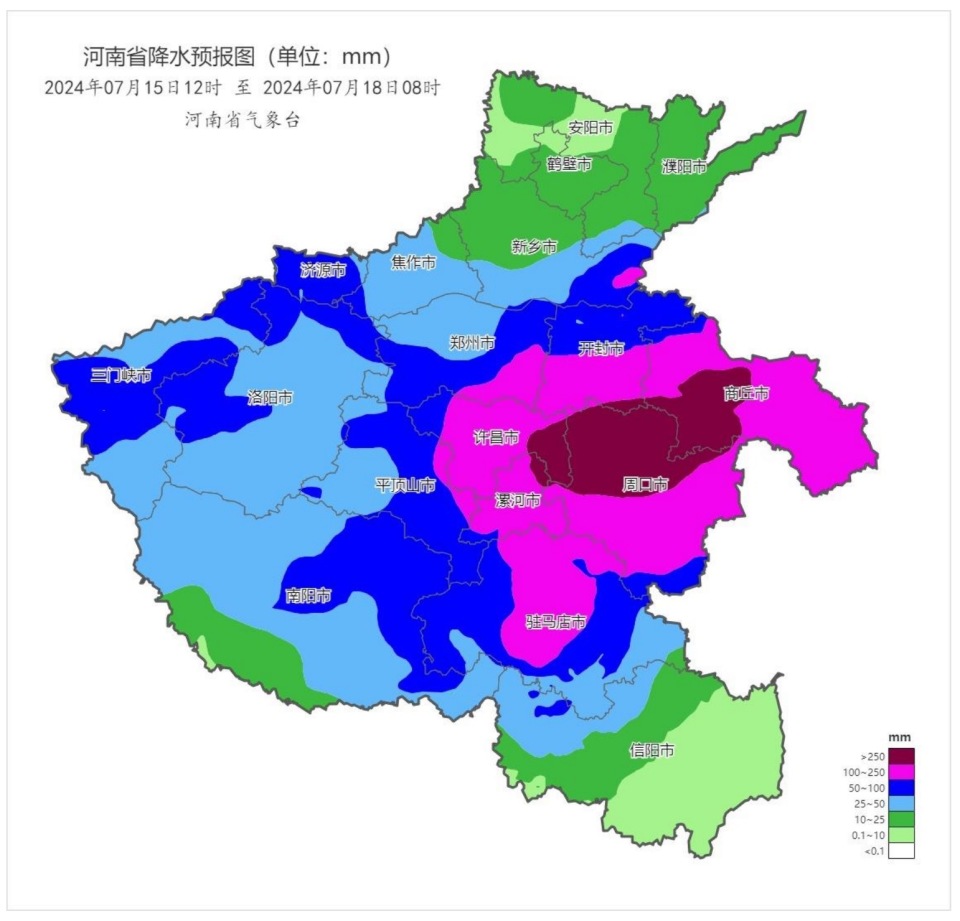 7月15日,据最新气象预报显示,未来一周西太平洋副热带高压北界在河南