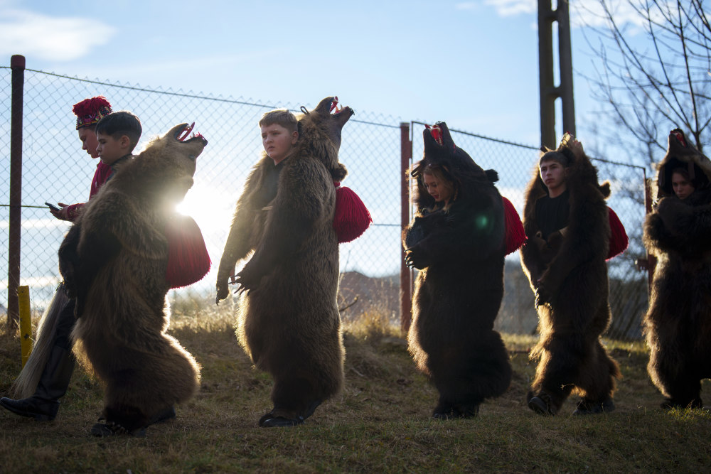 罗马尼亚:"熊舞"迎新年_腾讯新闻