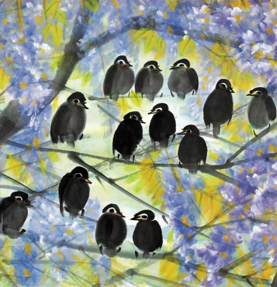 北京保利拍卖丨一生清寂 为美而战:林风眠《繁花群鸟》及《抚琴》《蓝