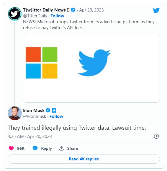 马斯克威胁要起诉微软，称后者“非法使用推特数据进行AI训练”英孚30个月课程含多少小班课2023已更新(今日/哔哩哔哩)
