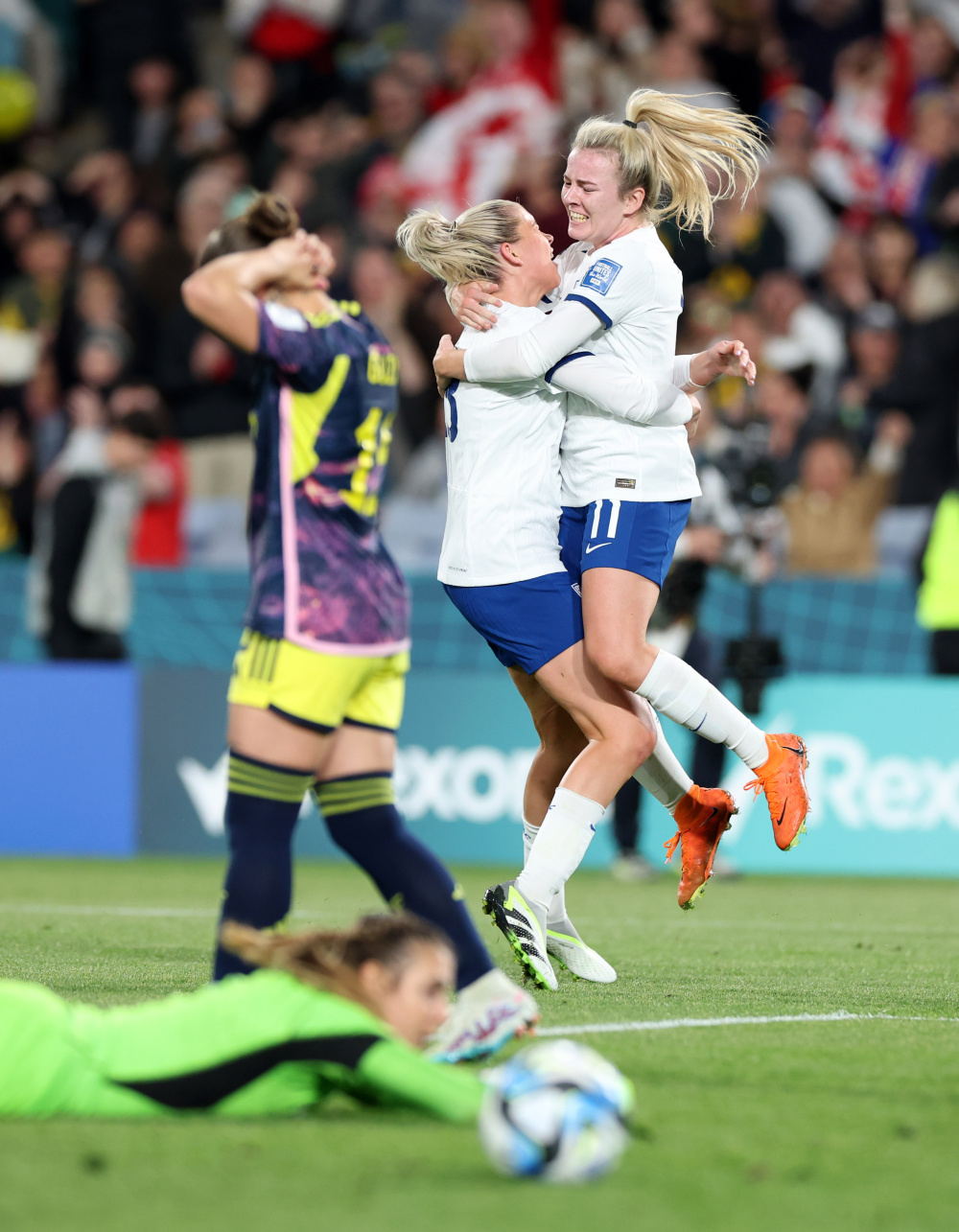 女足世界杯足球四分之一决赛英格兰队晋级四强