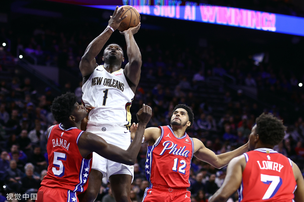 鹈鹕:锡安23分12篮板3盖帽,英格拉姆17分,全队5人得分上双.