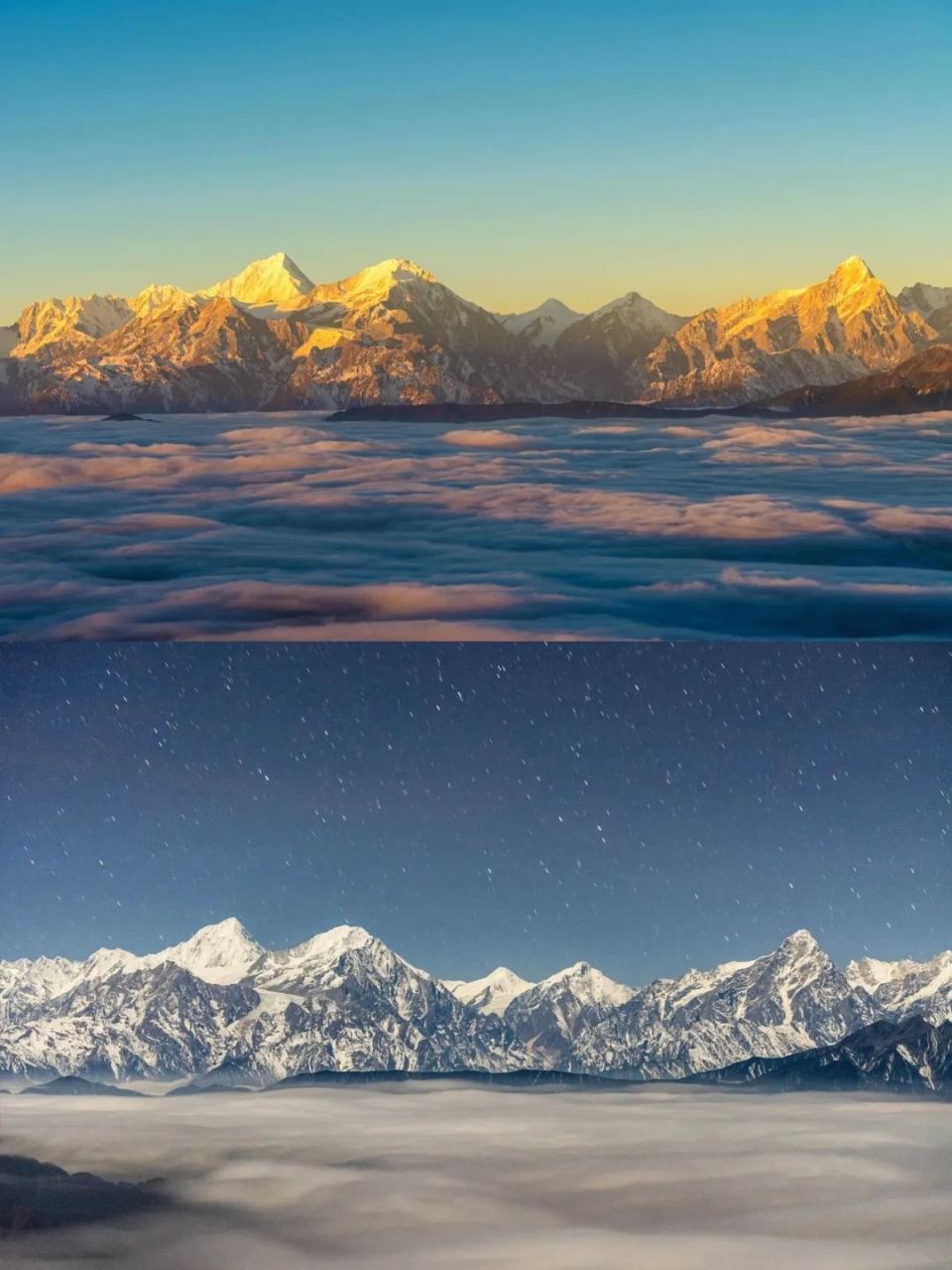 雪浪里就像置身于云中天宫图|吉择(小红书)看着远处山峦渐红远处被