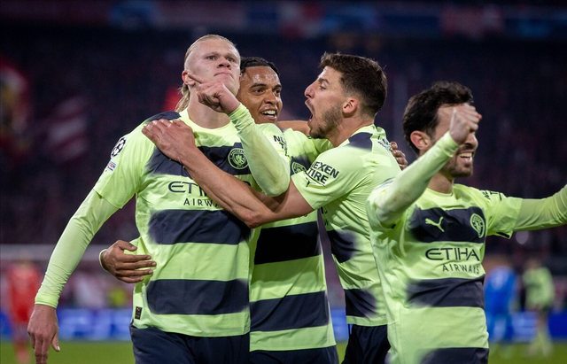 哈兰德失点 破门 基米希点射扳平 曼城客场1-1拜仁总比分4-1晋级_腾讯