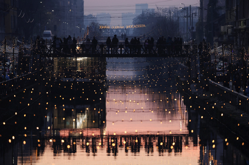 意大利米兰大运河夜景