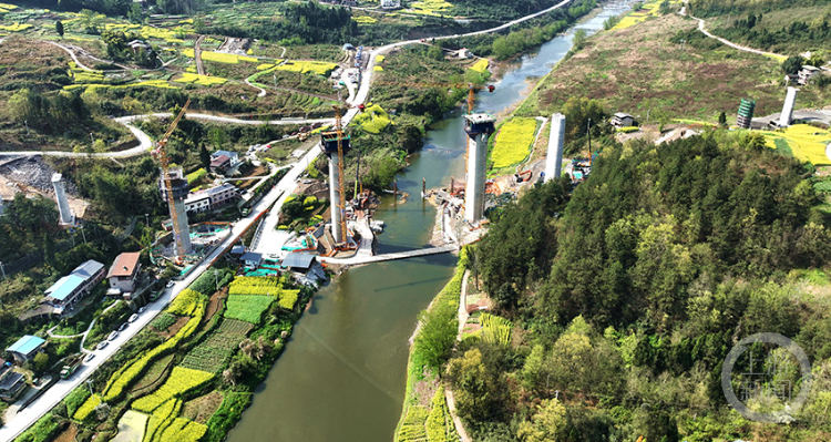 渝万高铁汝溪河双线特大桥桩基施工全部完成