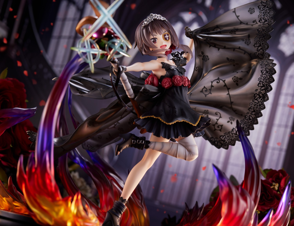 为美好世界献上祝福玫瑰礼服惠惠手办唯一的缺点是脖子太长