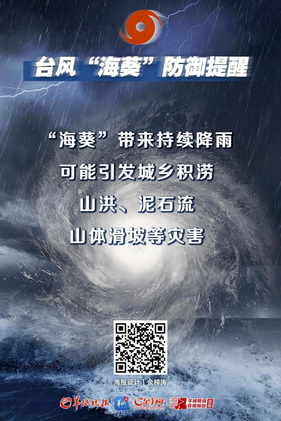 海报台风海葵防御提醒